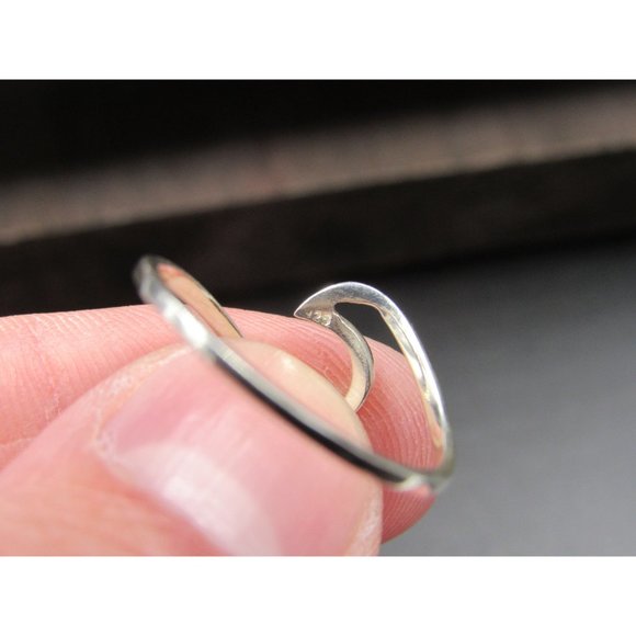 Size 7.75 Sterling Silver Beach Band Ring Vintage Statement Engagement Wedding - Picture 3 of 6
